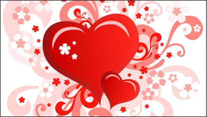 Tarjeta en forma de corazn de San Valentn Da 02 - vector de material
