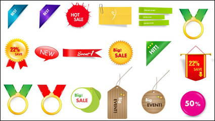 Cartoon pegatinas de etiqueta - vector de material