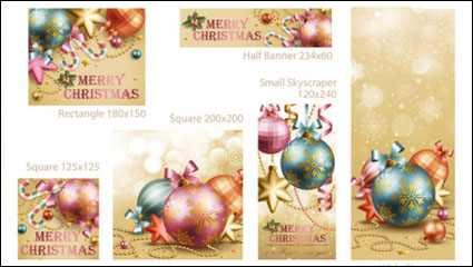Hermosa Navidad elementos de decoracin 02 - vector de material