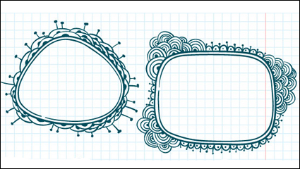Pintados a mano, encaje de dibujos animados 03 - vector de material