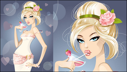 Cartoon belleza sexy 02 - vector de material