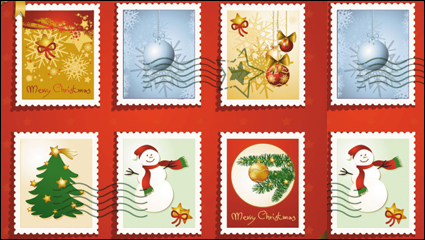 Sellos de la Navidad de los elementos 03 - vector de material