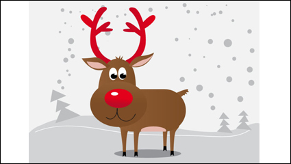 La historieta de alces de Navidad 05 - vector de material