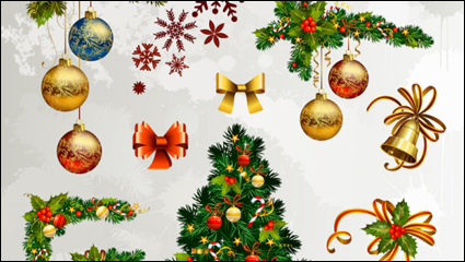 Navidad elementos decorativos 01 - vector de material