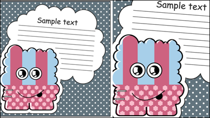 Pegatinas de dibujos animados de fondo 02 - vector de material