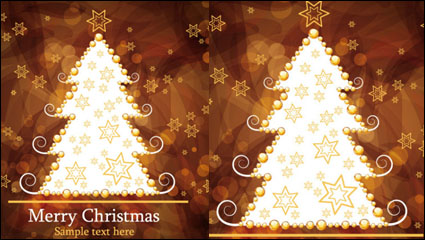 Brown hermosa Navidad de fondo 03 - vector de material