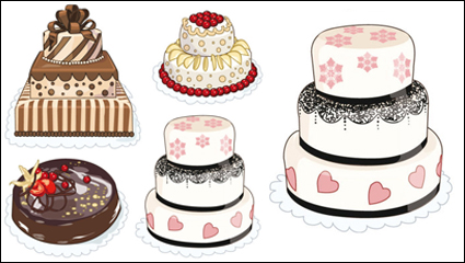 Pasteles de dibujos animados 03 - vector de material