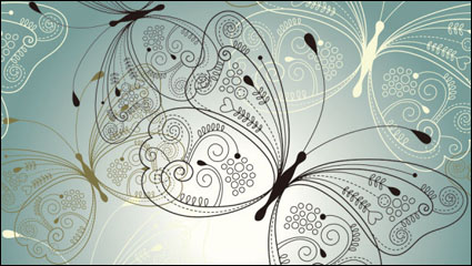 Hermosa mariposa patrn 03 - vector de material