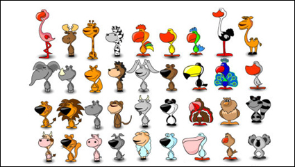 Animales lindos de la historieta 02 - vector de material