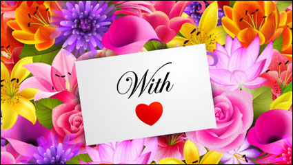 San Valentn de flores de fondo 01 - vector de material