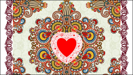 En forma de corazn de San Valentn tarjeta de 01 - vector de material