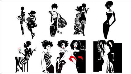 Moda silueta de la belleza - vector de material
