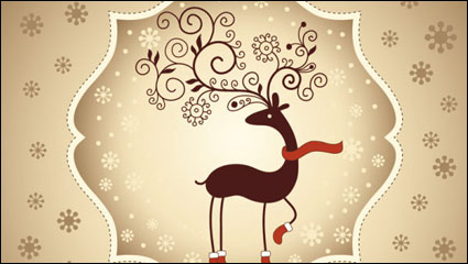 Hermosa tarjeta de Navidad 02 - vector de material
