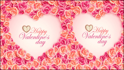 Vintage tarjeta de San Valentn 04 - vector de material