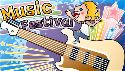 Cartoon Music ilustrador 01 - vector de material