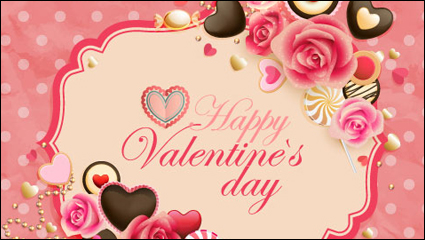Vintage tarjeta de San Valentn 01 - vector de material