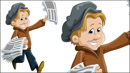 Personaje de dibujos animados ilustrador 05 - vector de material