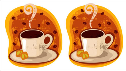Montaje de la taza de caf de dibujos animados 03 - vector de material