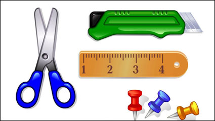 La caricatura herramientas de aprendizaje - vector de material