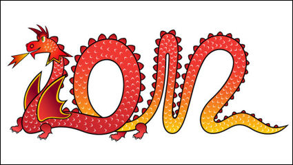 2012 Año del patrn creativo del dragn 08 - vector de material