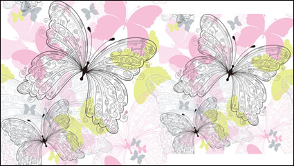 Hermosa mariposa patrn 02 - vector de material