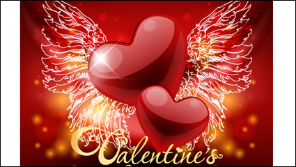Retro tarjeta de San Valentn 02 - vector de material