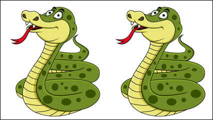 Dibujado a mano serpiente de dibujos animados 04 - vector de material