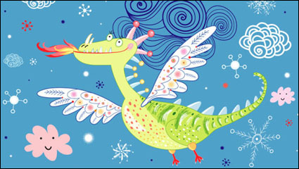 Cartoon dinosaur ilustracin del fondo que 01 - material de vectores