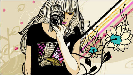 Cartoon Girls 05 - vector de material