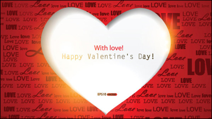 Hermosa tarjeta de San Valentn 02 - vector de material