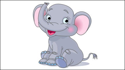 Elefante de la historieta 01 - vector de material