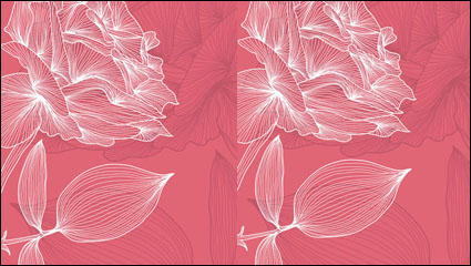 Las flores frescas lneas 01 - vector de material