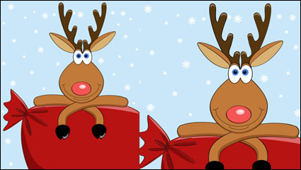 Cartoon Christmas elk 03 - vector de material
