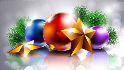 Beautiful Christmas decoracin de fondo 01 - vector de material