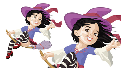 Bruja de dibujos animados 04 - vector de material