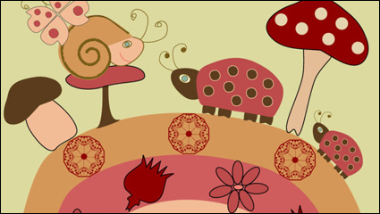 Ilustracin de dibujos animados de fondo 02 - vector de material