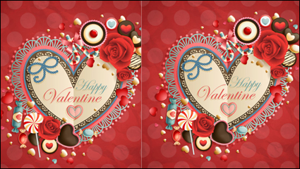 Da de San Valentn en forma de corazn 03. - Material de vectores