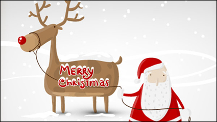 La Navidad hermosa ilustradora 03 - vector de material