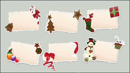 Cartoon etiquetas de elementos de Navidad 01 - vector de material