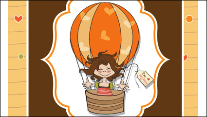 Tarjeta linda chica 02 - vector de material