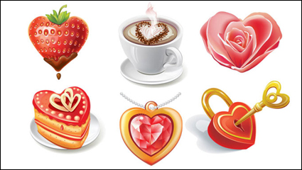 San Valentn elementos romnticos 01 - vector de material
