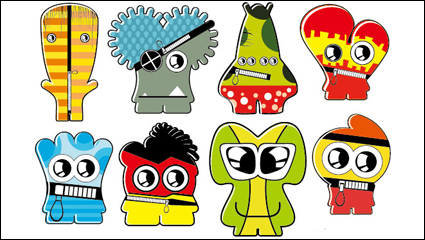 Cartoon Little Monsters 02 - vector de material