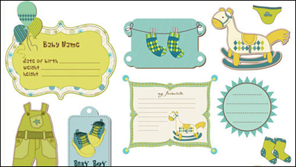 Pegatinas de dibujos animados 01 - vector de material