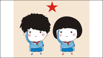 Dibujos animados vector material Jvenes Pioneros