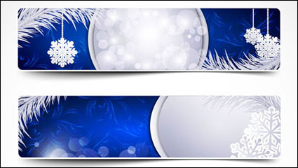 Hermosa tarjeta de Navidad del copo de nieve banner - vector de material