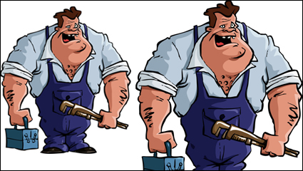 Personaje de dibujos animados ilustrador 09 - vector de material