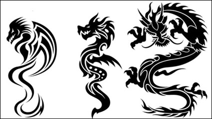 Patrones en forma de dragn 07 - vector de material