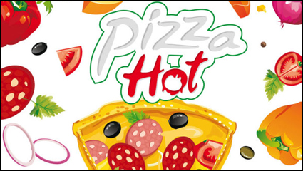 Pizza de la historieta de 02 - vector de material
