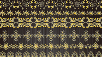 Patrn de encaje de oro 01 - vector de material