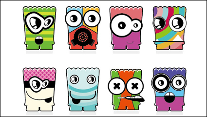 Cartoon Little Monsters 05 - vector de material